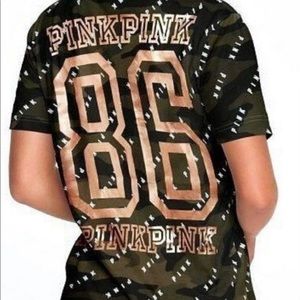 Victoria’s Secret Pink Camo Tee Rose Gold XL